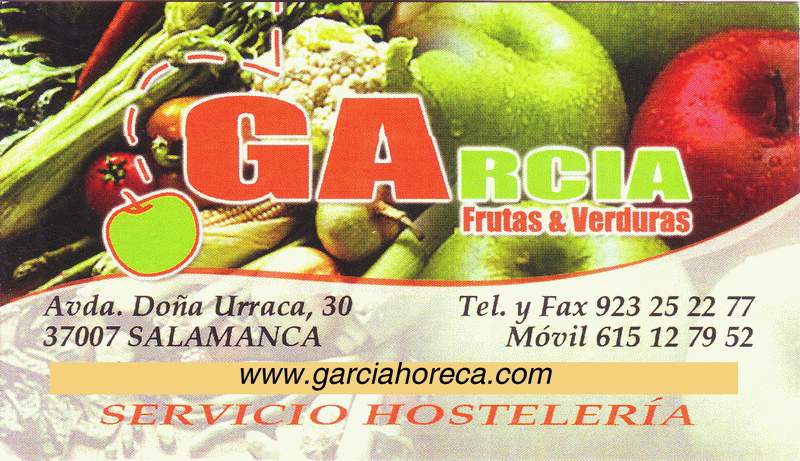 Fruteria Salamanca Garcia Frutas y Verduras. Servicio a hosteleria